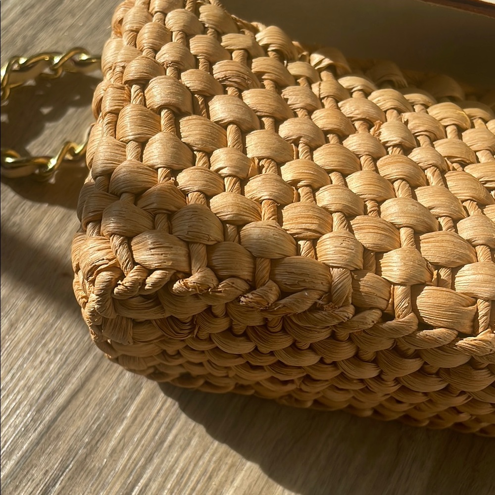 Michael Kors Santorini Straw Bag with Chain Strap - Picture 13 of 14
